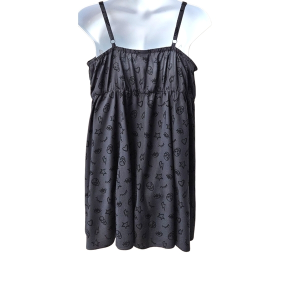 TORRID Plus Size Black & Gray Challis Skull Mini Skater Dress 2X - Picture 12 of 16